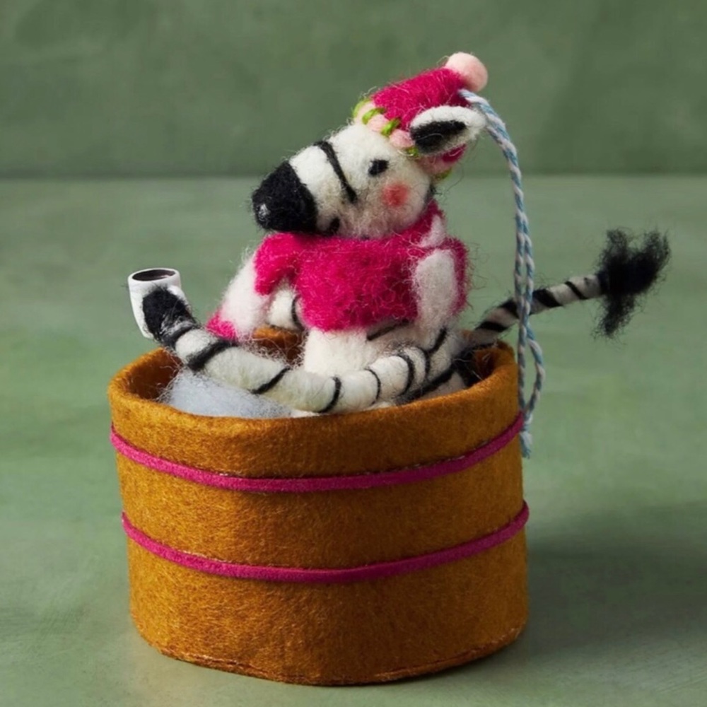 Anthropologie Hot Tub Zebra Ornament